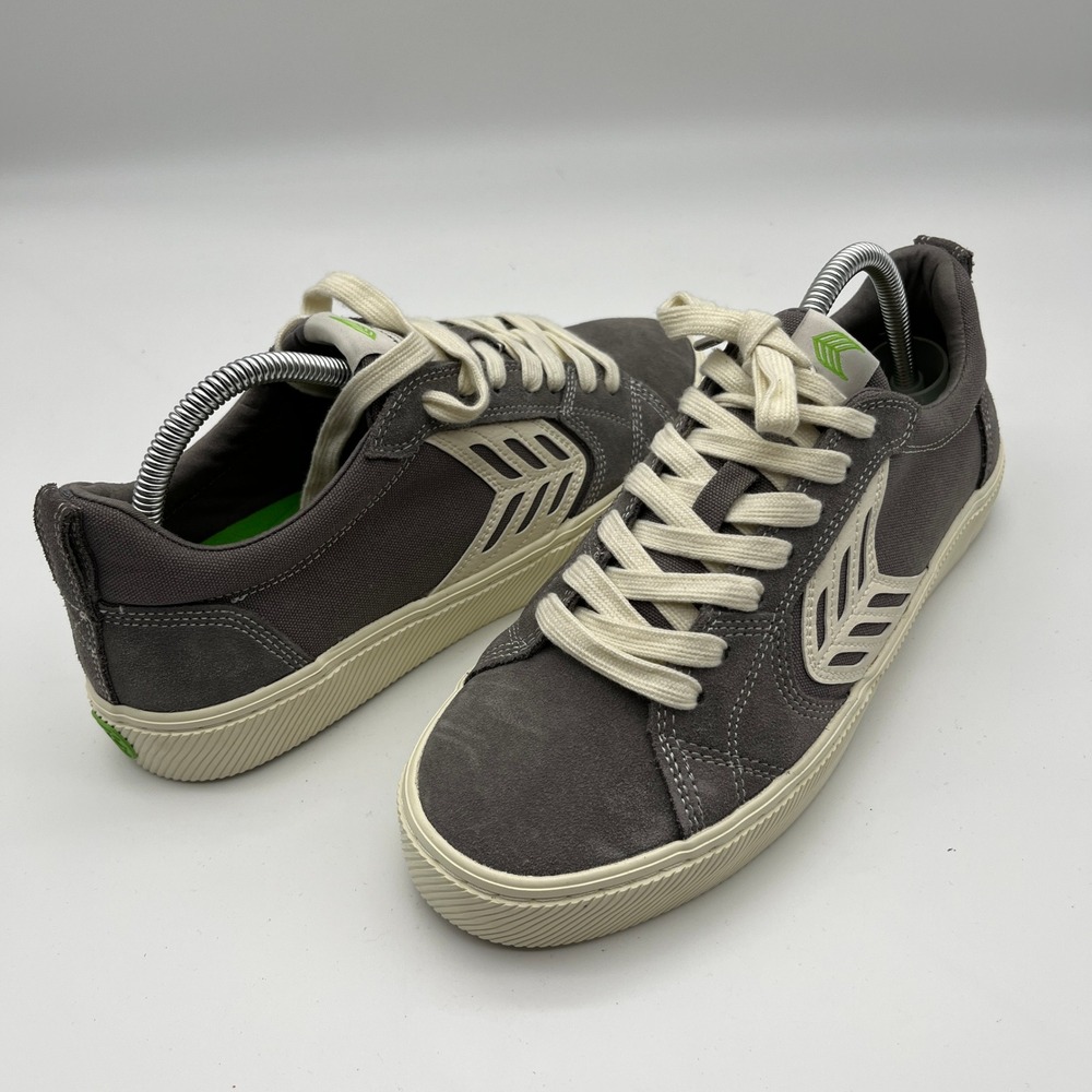 Cariuma‎ Catiba Pro Low Skate Shoes Grey Ivory Canvas Suede Sneakers Mens 9